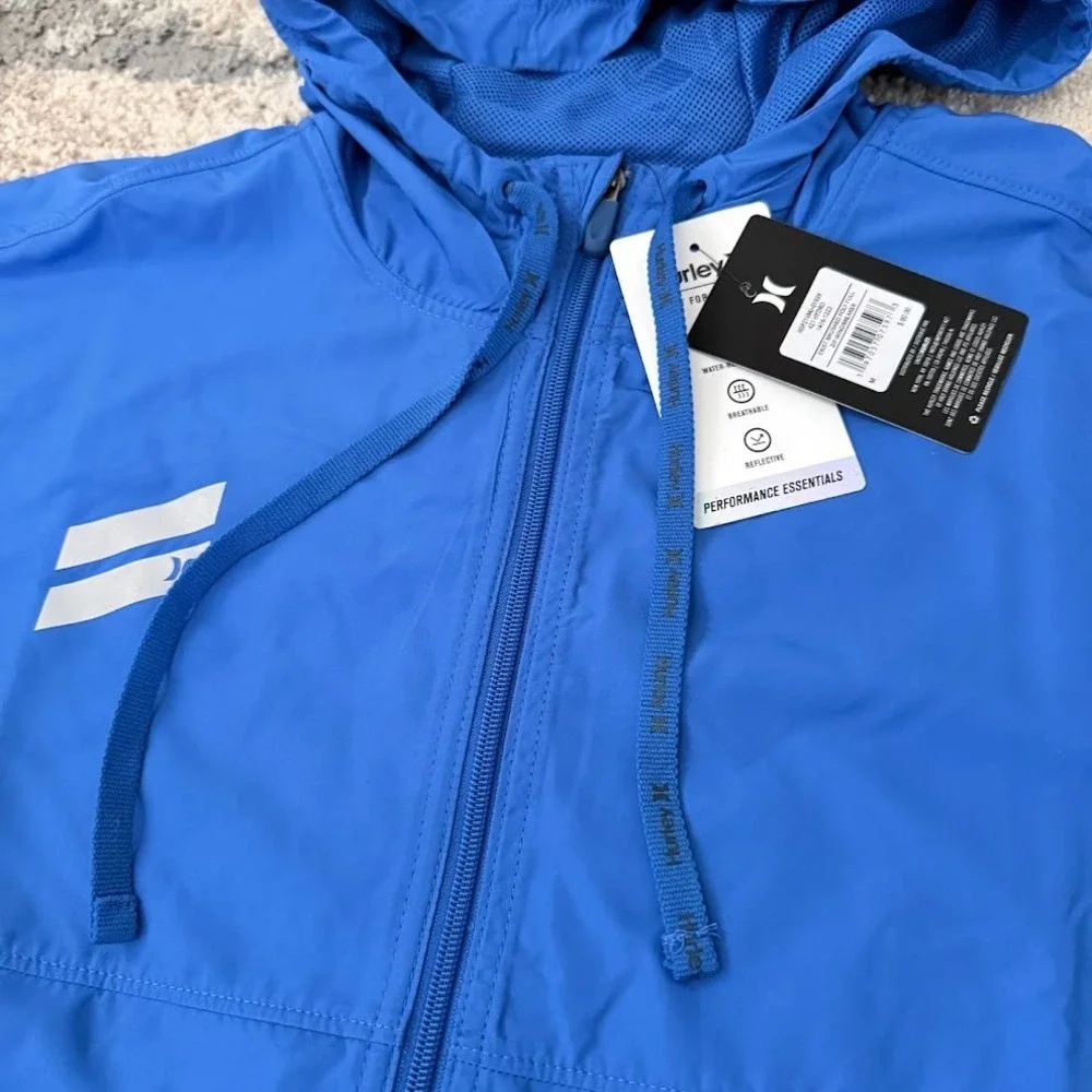 Hurley Mens Exist Brushed Poly‎ Full Zip Size M Windbreaker Blue HSP21VMJ-01939